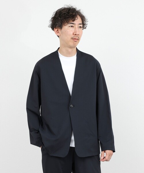 NOLLEY’S(ノーリーズ)の「《ビジカジ/セットアップ対応》Vertical 冷感トリコットカーディガン 26SS(カーディガン/ボレロ・メンズ・グレー/ネイビー/グレイッシュベージュ・M/L/XL/S)」の7枚目の写真