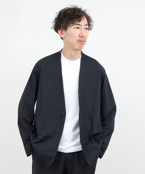 NOLLEY’S(ノーリーズ)の「《ビジカジ/セットアップ対応》Vertical 冷感トリコットカーディガン 26SS(カーディガン/ボレロ・メンズ・グレー/ネイビー/グレイッシュベージュ・M/L/XL/S)」の6枚目の写真