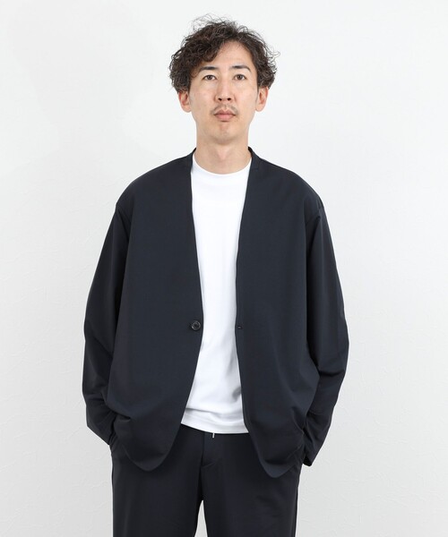 NOLLEY’S(ノーリーズ)の「《ビジカジ/セットアップ対応》Vertical 冷感トリコットカーディガン 26SS(カーディガン/ボレロ・メンズ・グレー/ネイビー/グレイッシュベージュ・M/L/XL/S)」の5枚目の写真