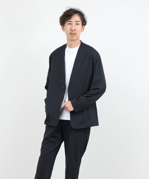 NOLLEY’S(ノーリーズ)の「《ビジカジ/セットアップ対応》Vertical 冷感トリコットカーディガン 26SS(カーディガン/ボレロ・メンズ・グレー/ネイビー/グレイッシュベージュ・M/L/XL/S)」の4枚目の写真