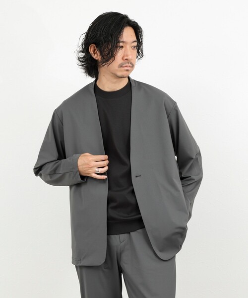 NOLLEY’S(ノーリーズ)の「《ビジカジ/セットアップ対応》Vertical 冷感トリコットカーディガン 26SS(カーディガン/ボレロ・メンズ・グレー/ネイビー/グレイッシュベージュ・M/L/XL/S)」の21枚目の写真