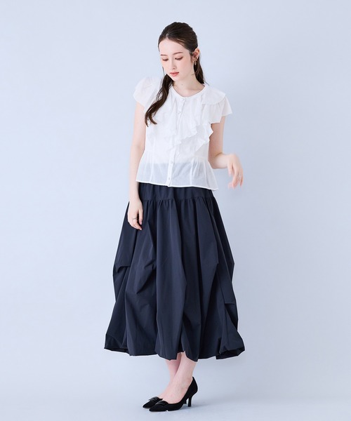 Audie a Muses(オーディアミューズ)の「前開きフロントダブルフリルブラウス(シャツ/ブラウス・レディース・レッド/ブラウン/オフホワイト・38/42)」の15枚目の写真