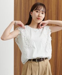 袖レースTシャツ