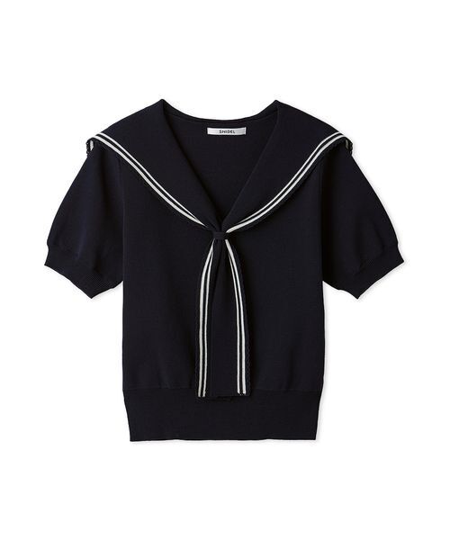 SNIDEL(スナイデル)の「【接触冷感】セーラーカラーニットプルオーバー(ニット/セーター・レディース・ネイビー/その他/アイボリー・F)」の3枚目の写真