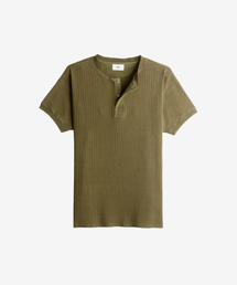 HEYSTE（ヘイスト）の「オリジナルサーマルニットヘンリーティーアミグリーン（Tシャツ/カットソー）」