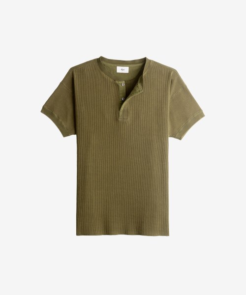 HEYSTE(ヘイスト)の「オリジナルサーマルニットヘンリーティーアミグリーン(Tシャツ/カットソー・メンズ・その他・0/1/2/3)」の1枚目の写真