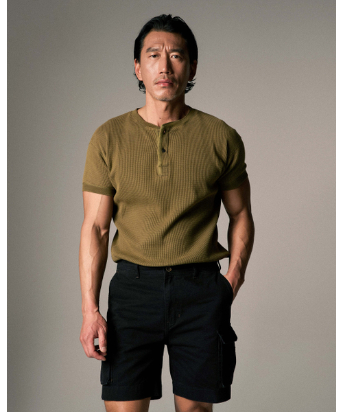 HEYSTE(ヘイスト)の「オリジナルサーマルニットヘンリーティーアミグリーン(Tシャツ/カットソー・メンズ・その他・0/1/2/3)」の2枚目の写真