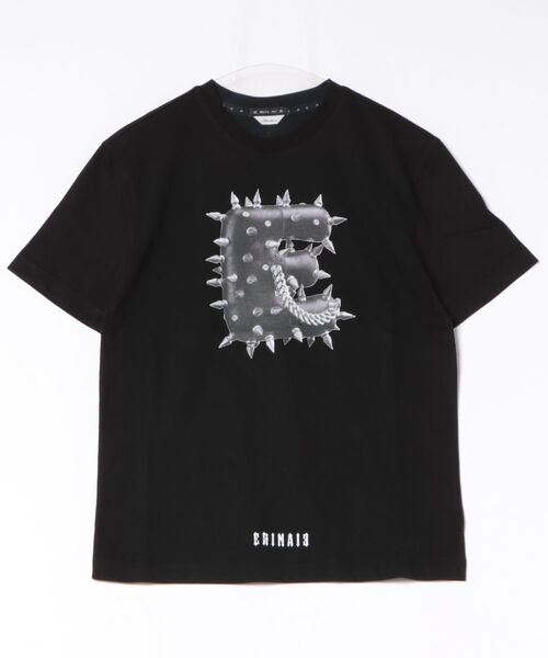 L.H.P(エルエイチピー)の「ERINAIE/エリナイエ/STUD BOLD E SHORT SLEEVE TEE(Tシャツ/カットソー・レディース・ブラック・F)」の1枚目の写真