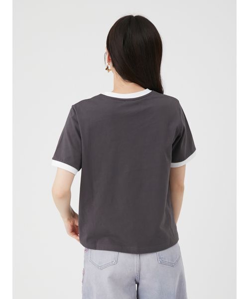 LILY BROWN(リリーブラウン)の「【LILY BROWN×ANNA SUI】バタフライリンガーストーンTシャツ(Tシャツ/カットソー・レディース・ホワイト/チャコールグレー/ミント・F)」の9枚目の写真
