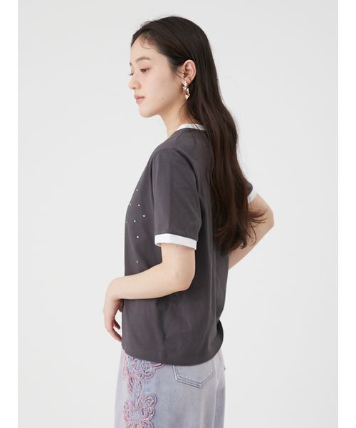 LILY BROWN(リリーブラウン)の「【LILY BROWN×ANNA SUI】バタフライリンガーストーンTシャツ(Tシャツ/カットソー・レディース・ホワイト/チャコールグレー/ミント・F)」の10枚目の写真