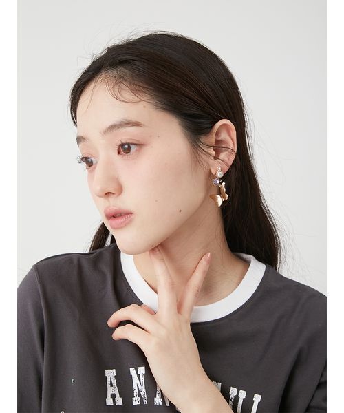 LILY BROWN(リリーブラウン)の「【LILY BROWN×ANNA SUI】バタフライリンガーストーンTシャツ(Tシャツ/カットソー・レディース・ホワイト/チャコールグレー/ミント・F)」の11枚目の写真