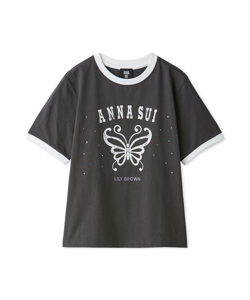 LILY BROWN(リリーブラウン)の「【LILY BROWN×ANNA SUI】バタフライリンガーストーンTシャツ(Tシャツ/カットソー・レディース・ホワイト/チャコールグレー/ミント・F)」の16枚目の写真