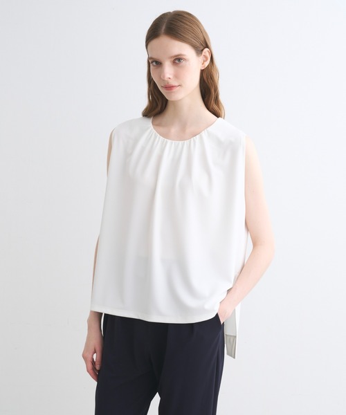 three dots（スリードッツ）の「プレイフルアウトフィット チュニックトップス（Tシャツ/カットソー・レディース・ベージュ系その他/ブラック/ネイビー/ホワイト・SMALL）」の16枚目の写真