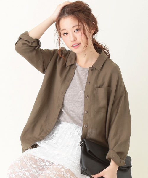 earth music&ecology（アースミュージックアンドエコロジー）の「【2016Spring】ポケットＴシャツ（Tシャツ/カットソー・レディース・LT.Gray/カーキ/ベージュ/オレンジ/インディゴブルー/ネイビー/オフホワイト/ブラック・MEDIUM/LARGE）」の8枚目の写真