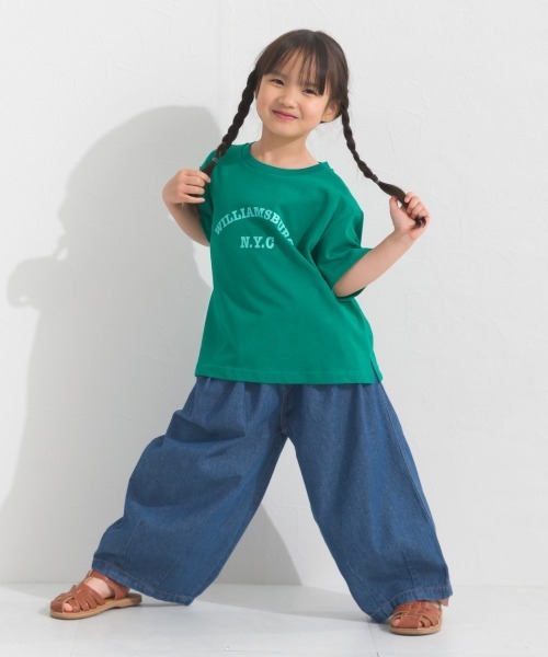OMNES(オムネス)の「キッズ ウォッシュ加工 デニムサーカスバルーンパンツ(デニムパンツ・キッズ・ブルー/インディゴブルー/キナリ・LARGE/MEDIUM)」の17枚目の写真