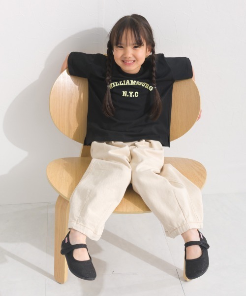 OMNES(オムネス)の「キッズ ウォッシュ加工 デニムサーカスバルーンパンツ(デニムパンツ・キッズ・ブルー/インディゴブルー/キナリ・LARGE/MEDIUM)」の8枚目の写真