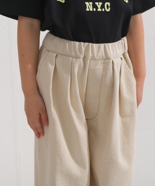 OMNES(オムネス)の「キッズ ウォッシュ加工 デニムサーカスバルーンパンツ(デニムパンツ・キッズ・ブルー/インディゴブルー/キナリ・LARGE/MEDIUM)」の19枚目の写真