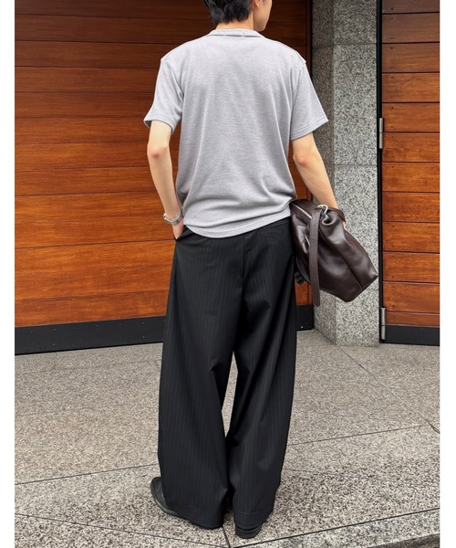 Chikashitsu +(チカシツプラス)の「【Chikashitsu +】sleek layered button half sleeve tee (4color) / 【チカシツプラス】スリークレイヤードボタン半袖カーディガンシャツ<着用動画あり>(Tシャツ/カットソー・メンズ・ブラック/グレー/ホワイト/レッド・ONE SIZE)」の16枚目の写真