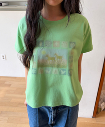 kaifai（カイファイ）の「ピオ 半袖Tシャツ (ライトグリーン) K26QB236（Tシャツ/カットソー）」