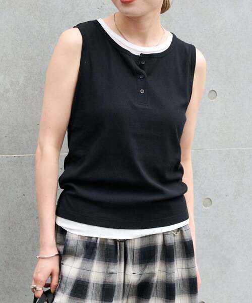 OUTDOOR PRODUCTS(アウトドアプロダクツ)の「レイヤードライクノースリTEE(Tシャツ/カットソー・レディース・レッド/ブラック/チャコールグレー・FREE)」の21枚目の写真
