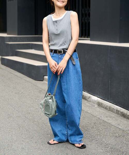 OUTDOOR PRODUCTS(アウトドアプロダクツ)の「レイヤードライクノースリTEE(Tシャツ/カットソー・レディース・レッド/ブラック/チャコールグレー・FREE)」の7枚目の写真