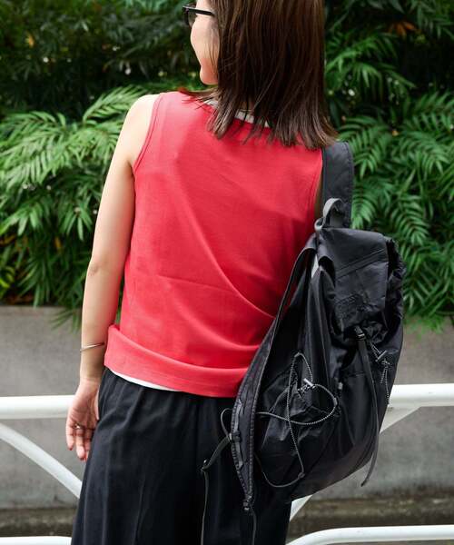 OUTDOOR PRODUCTS(アウトドアプロダクツ)の「レイヤードライクノースリTEE(Tシャツ/カットソー・レディース・レッド/ブラック/チャコールグレー・FREE)」の12枚目の写真