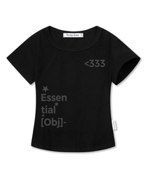 ディエッセンシャルスリム半袖Tシャツブラック