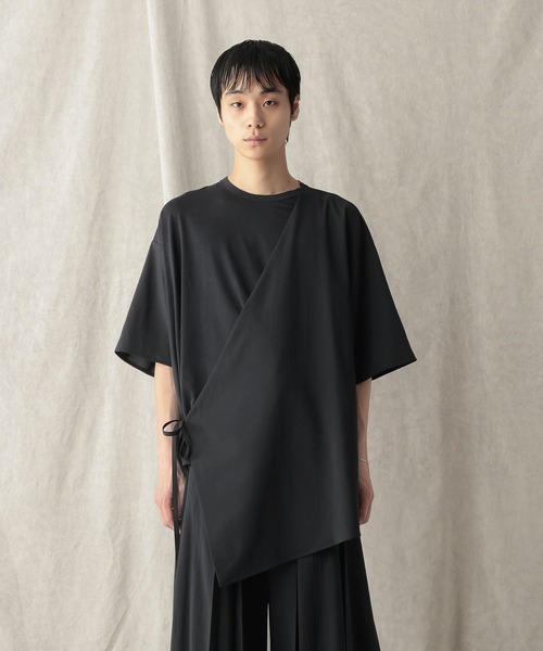 HARE(ハレ)の「【NARRIL】JIMBE-style Asymmetric Pullover(Tシャツ/カットソー・メンズ・ブラック・FREE)」の2枚目の写真