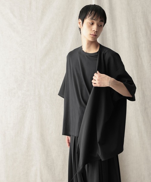 HARE(ハレ)の「【NARRIL】JIMBE-style Asymmetric Pullover(Tシャツ/カットソー・メンズ・ブラック・FREE)」の5枚目の写真