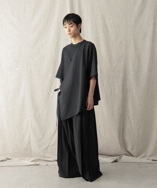HARE(ハレ)の「【NARRIL】JIMBE-style Asymmetric Pullover(Tシャツ/カットソー・メンズ・ブラック・FREE)」の9枚目の写真