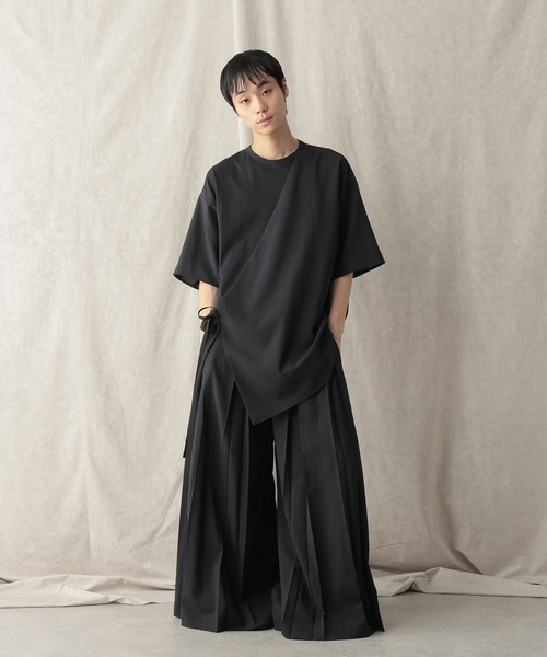 HARE(ハレ)の「【NARRIL】JIMBE-style Asymmetric Pullover(Tシャツ/カットソー・メンズ・ブラック・FREE)」の10枚目の写真