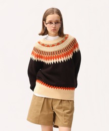 「LENO / リノ」EXTRA FINE LAMB FAIR ISLE SWEATER