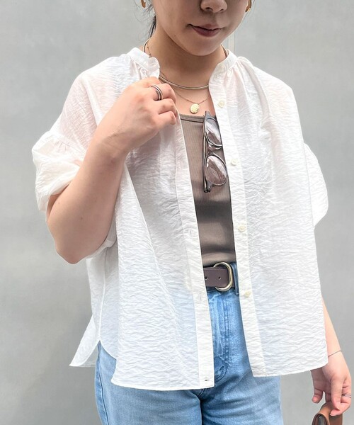 NOLLEY’S(ノーリーズ)の「【BECシリーズ】ウォッシャブル袖2WAYシアーブラウス(シャツ/ブラウス・レディース・オフホワイト/ベビーピンク/サックスブルー/ブラック・38)」の2枚目の写真