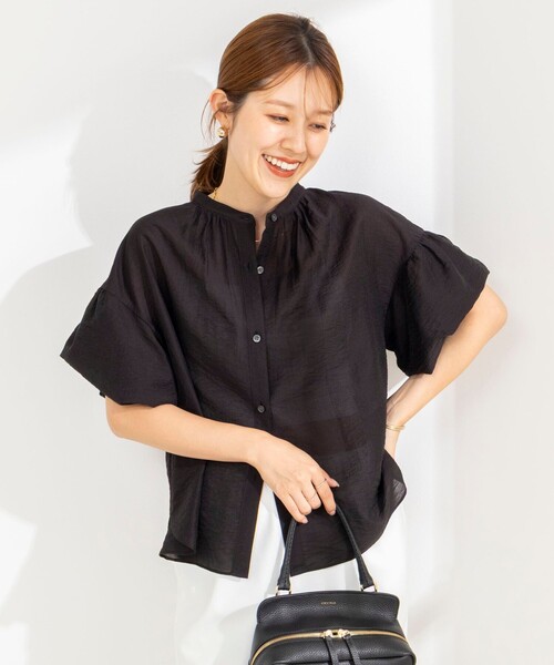 NOLLEY’S(ノーリーズ)の「【BECシリーズ】ウォッシャブル袖2WAYシアーブラウス(シャツ/ブラウス・レディース・オフホワイト/ベビーピンク/サックスブルー/ブラック・38)」の6枚目の写真
