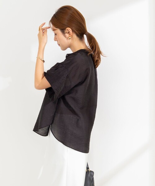 NOLLEY’S(ノーリーズ)の「【BECシリーズ】ウォッシャブル袖2WAYシアーブラウス(シャツ/ブラウス・レディース・オフホワイト/ベビーピンク/サックスブルー/ブラック・38)」の7枚目の写真