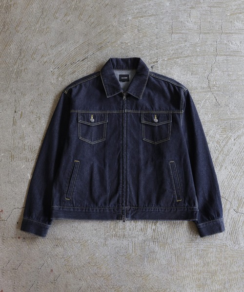 ROCHEM(ローシェン)の「【セットアップ対応】トラッカーデニムショートブルゾン(デニムジャケット・メンズ・インディゴブルー/ブラック・S/XS/L/M)」の20枚目の写真