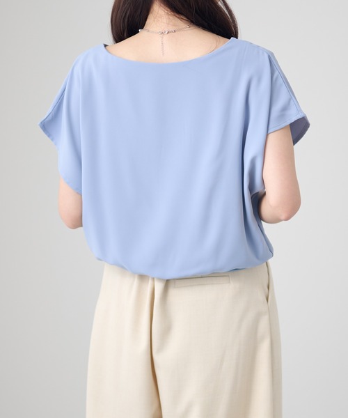 Lace Ladies(レースレディース)の「フレンチスリーブ ドルマン 裾切替 ラウンドネック ブラウス(シャツ/ブラウス・レディース・ホワイト/ブラック/ブルーグレー/ベージュ/ネイビー・XL/M)」の20枚目の写真