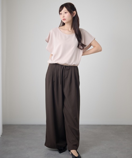 Lace Ladies(レースレディース)の「フレンチスリーブ ドルマン 裾切替 ラウンドネック ブラウス(シャツ/ブラウス・レディース・ホワイト/ブラック/ブルーグレー/ベージュ/ネイビー・XL/M)」の19枚目の写真