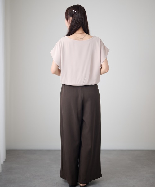 Lace Ladies(レースレディース)の「フレンチスリーブ ドルマン 裾切替 ラウンドネック ブラウス(シャツ/ブラウス・レディース・ホワイト/ブラック/ブルーグレー/ベージュ/ネイビー・XL/M)」の15枚目の写真