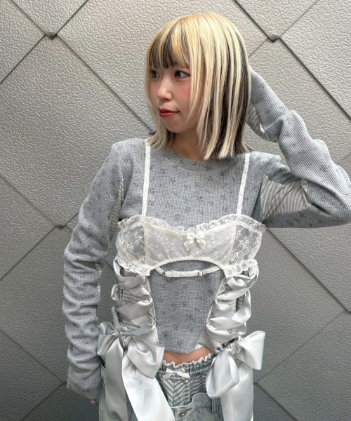 Candy Stripper(キャンディストリッパー)の「LACY TINY ブラ(その他トップス・レディース・オフホワイト/ブラック・FREE)」の18枚目の写真