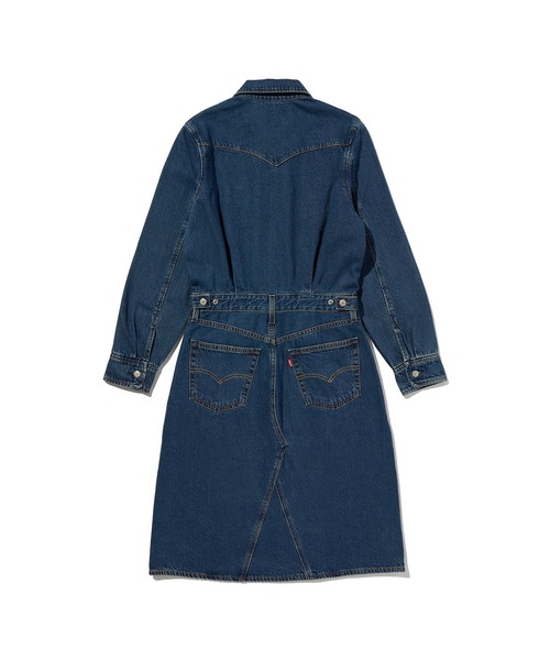 Levi's(リーバイス)の「Levi's/リーバイス Aラインデニムウエスタンドレス(シャツワンピース・レディース・ダークインディゴブルー・M/S/XS)」の5枚目の写真