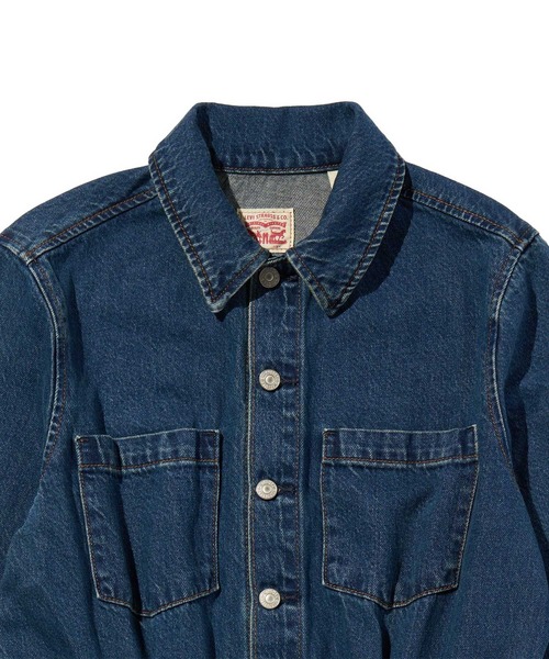 Levi's(リーバイス)の「Levi's/リーバイス Aラインデニムウエスタンドレス(シャツワンピース・レディース・ダークインディゴブルー・M/S/XS)」の6枚目の写真