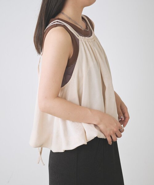 Kastane(カスタネ)の「【一部店舗限定/セットアップ対応】B サテンバルーンビスチェ(キャミソール・レディース・ベージュ/アイボリー/サックスブルー・FREE)」の5枚目の写真