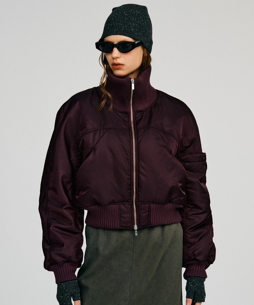 PRANK PROJECT(プランクプロジェクト)の「【2026Autumn Pre-Order】ボンバージャケット / Bomber Jacket(MA-1・レディース・ブラック/ボルドー/ホワイト・FREE)」の3枚目の写真