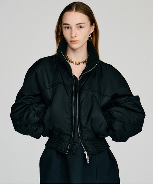 PRANK PROJECT(プランクプロジェクト)の「【2026Autumn Pre-Order】ボンバージャケット / Bomber Jacket(MA-1・レディース・ブラック/ボルドー/ホワイト・FREE)」の2枚目の写真