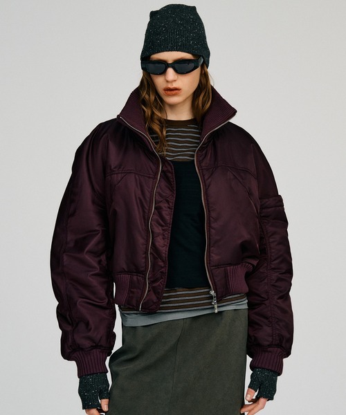 PRANK PROJECT(プランクプロジェクト)の「【2026Autumn Pre-Order】ボンバージャケット / Bomber Jacket(MA-1・レディース・ブラック/ボルドー/ホワイト・FREE)」の19枚目の写真