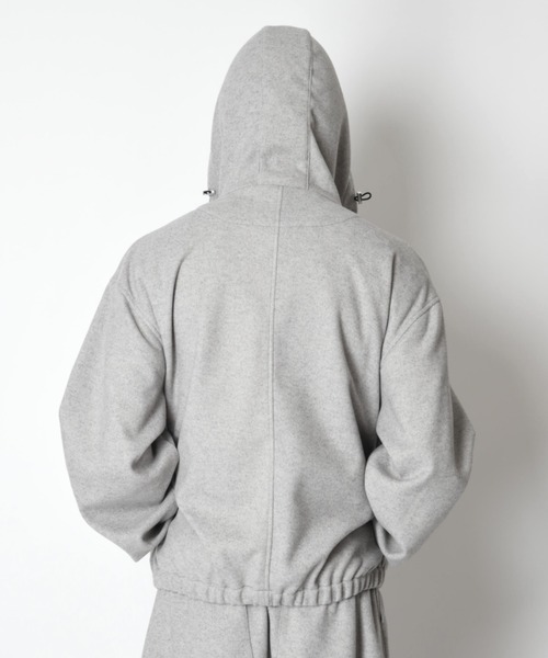 SUPERTHANKS（スーパーサンクス）の「＜オリジナル刺繍＞ストレッチウールハーフジップフーディStretch wool like Half zip hoodie（パーカー・メンズ・ブラック/グレー・L/M/S）」の15枚目の写真