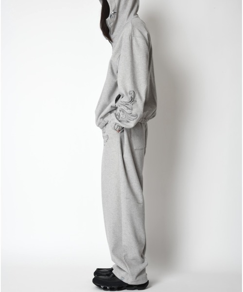 SUPERTHANKS（スーパーサンクス）の「＜オリジナル刺繍＞ストレッチウールハーフジップフーディStretch wool like Half zip hoodie（パーカー・メンズ・ブラック/グレー・L/M/S）」の21枚目の写真
