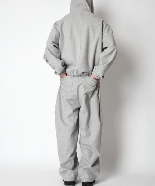 SUPERTHANKS（スーパーサンクス）の「＜オリジナル刺繍＞ストレッチウールハーフジップフーディStretch wool like Half zip hoodie（パーカー・メンズ・ブラック/グレー・L/M/S）」の22枚目の写真