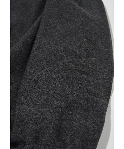 SUPERTHANKS（スーパーサンクス）の「＜オリジナル刺繍＞ストレッチウールハーフジップフーディStretch wool like Half zip hoodie（パーカー・メンズ・ブラック/グレー・L/M/S）」の3枚目の写真